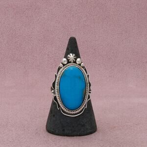 navajo sterling silver evelyn spencer vintage braided turquoise ring size 9